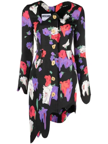 Rochie Moschino cu model floral cu imagine asimetrică