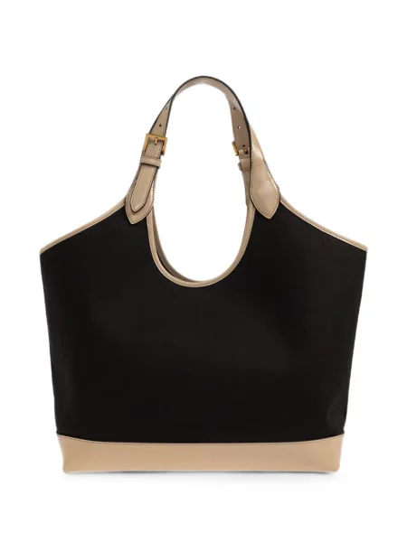 Geantă shopper Versace din canvas negru