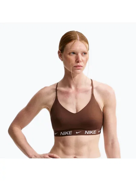 Sutien de antrenament pentru femei Nike Dri-Fit Indy Light Support cacao wow