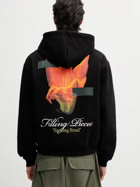 Filling Pieces oversize dukserica za muškarce od pamuka Zucchini crna