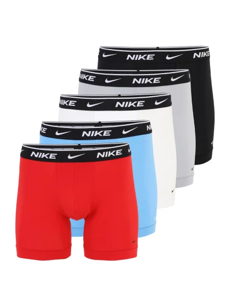 NIKE Underwear Boksarice nebeško modra / siva / rdeča / črna / off-bela bela