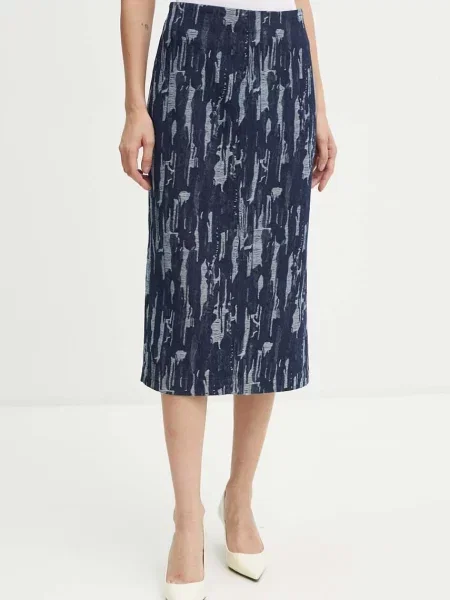 Džínová sukně Bruuns Bazaar IxoraBBTanella skirt tmavomodrá midi