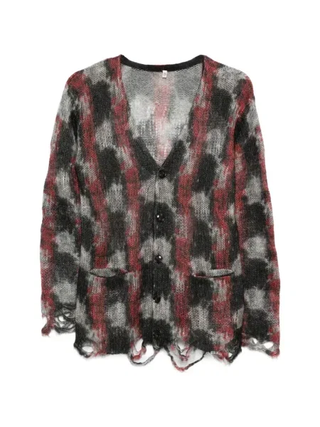 Kardigan R13 z przetarciami czarny