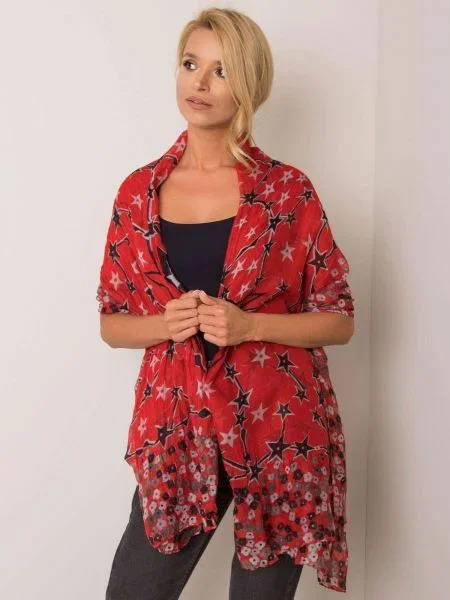 Fular Factory Price cu model floral roșu