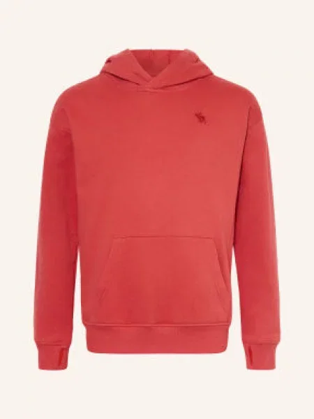 Abercrombie & Fitch Mikina S Kapucí červená