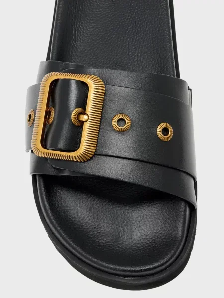 Кожаные шлепанцы Allsaints черные