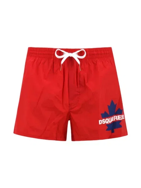 Kąpielówki Dsquared2 z logo czerwone