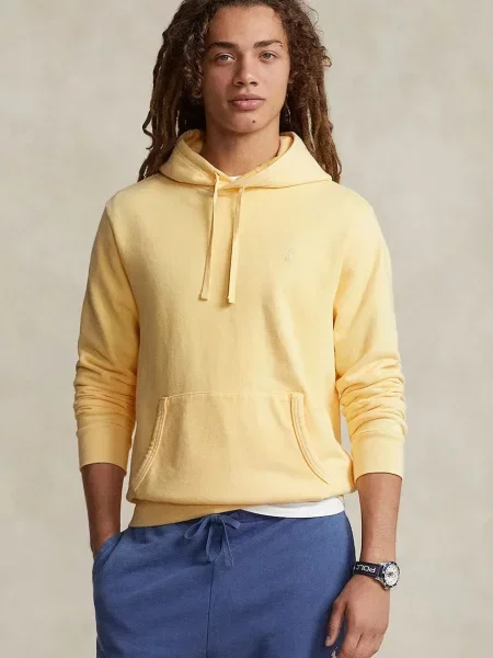 Polo Ralph Lauren hanorac cu glugă bărbătesc din galben