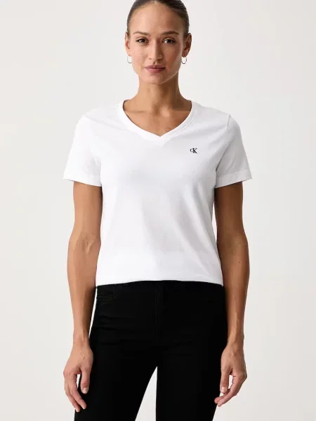 Calvin Klein Jeans majica za žene od pamuka bijela