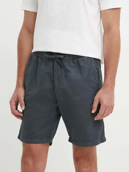Lanene kratke hlače Pepe Jeans RELAXED LINEN SMART SHORTS siva
