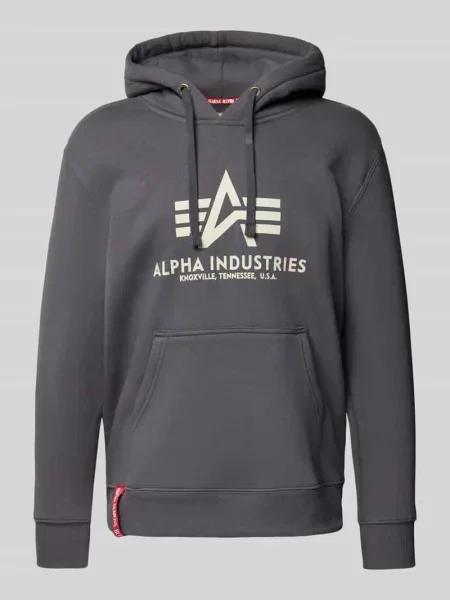 Bluza z kapturem z nadrukiem z logo Alpha Industries