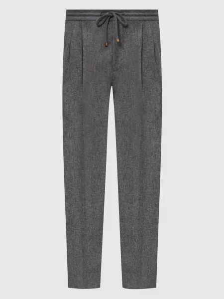 Шерстяные брюки Brunello Cucinelli серые