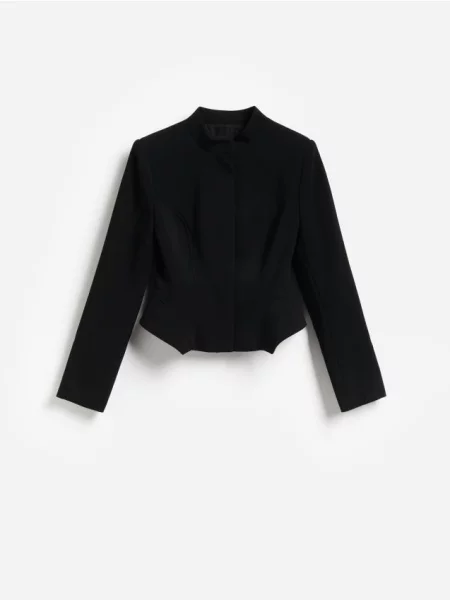 Reserved Sacou cu guler tip mao negru