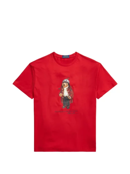 Tricou polo Polo Ralph Lauren cu autograf cu 5 buzunare în carouri gri