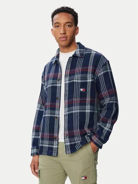 Tommy Jeans Cămașă Check Bleumarin