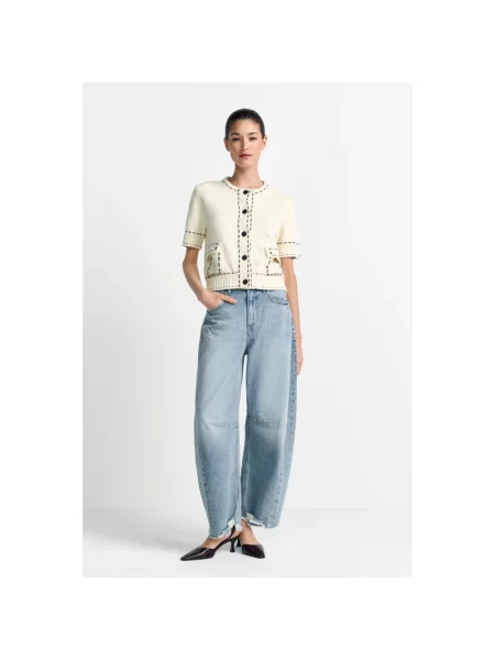 Kardigan rozpinany o kroju slim fit z naszywanymi Rich & Royal biały