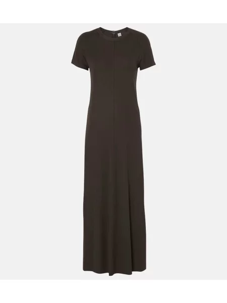 Rochie maxi Toteme din jerseu de costum gri