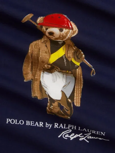 Ριγέ καμβάς κασκόλ Polo Ralph Lauren με κέντημα μπλε