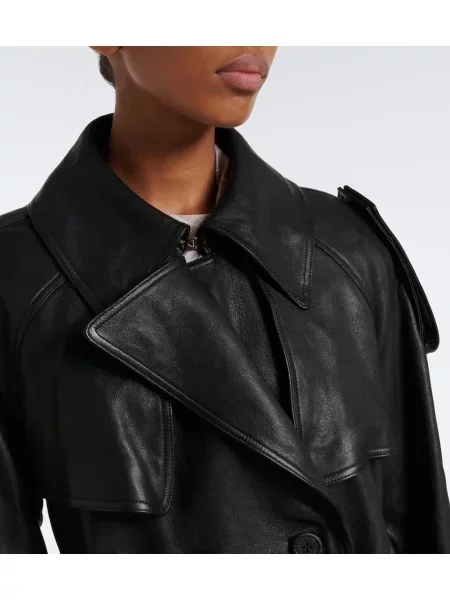 Кожаный тренчкот Acne Studios черно