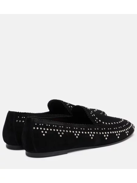 Pantofi loafer Aquazzura din piele de căprioară negru