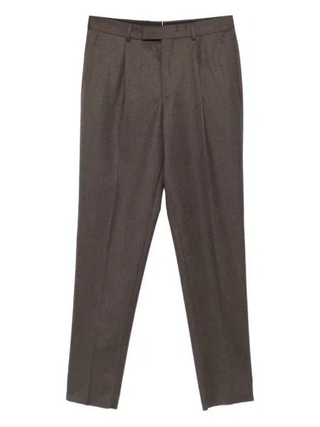 Pantaloni Zegna plisate maro