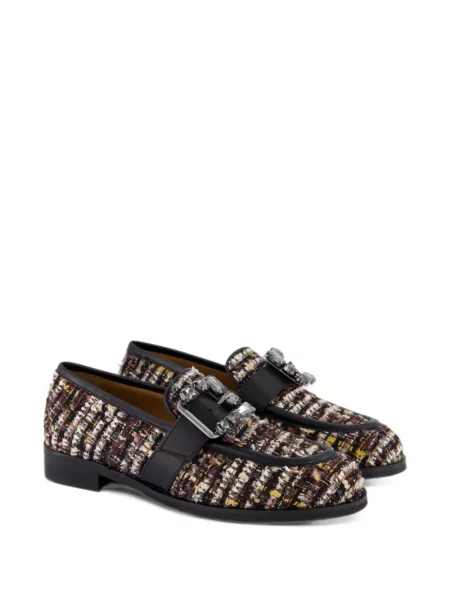 Pantofi loafer Gibaldi din tweed negru