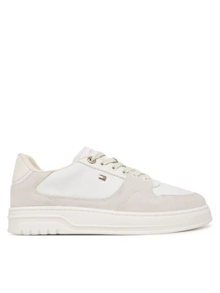 Sneakerși Tommy Hilfiger de lână alb