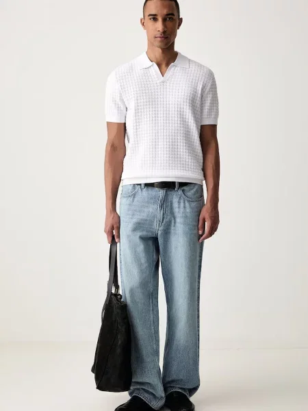 Tricou polo Guess alb