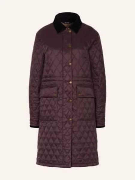 Barbour Prošívaný Kabát Rosamund Quilt tmavě hnědá černá