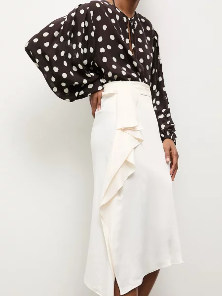 Answear.LAB fustă asimetrică bej