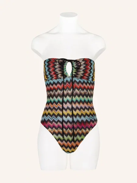 Missoni Plavky S Vázáním Za Krkem / oranžová / žlutá černá