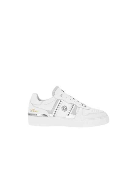 Sneakersy Philipp Plein skórzane z ćwiekami białe