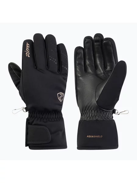 Mănuși de schi pentru femei Ziener Kehnia-Z Aquashield PR Glove black/rose metallic negru