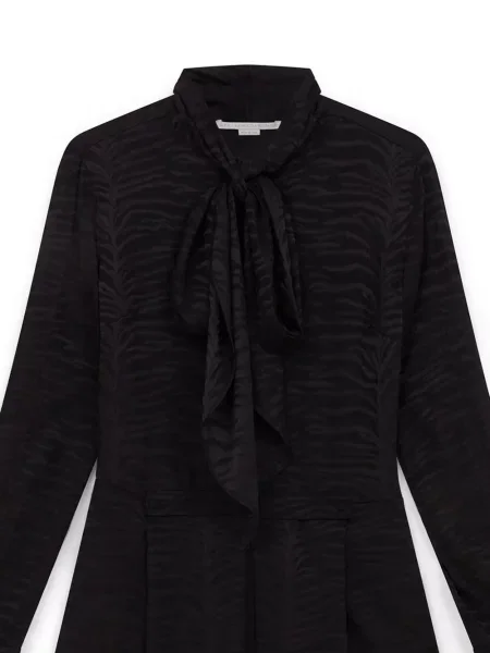 Šilkinis raštuotas suknele Stella Mccartney su tigro raštu juoda