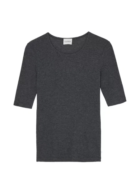 Tricou Closed tricotate cu decolteu rotund gri