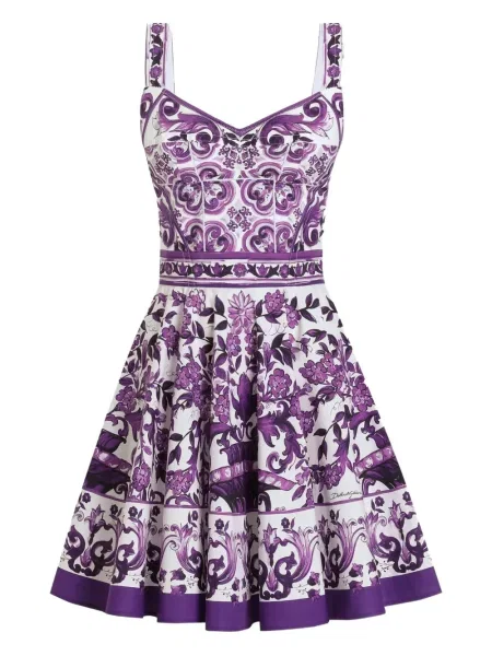 Rochie mini Dolce & Gabbana cu imagine de costum alb