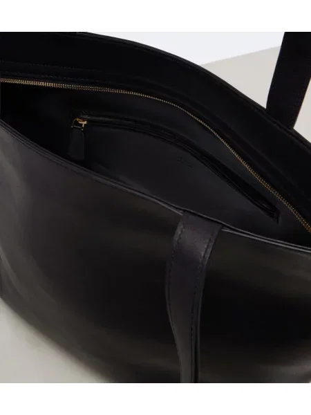 Geantă shopper The Row din piele negru