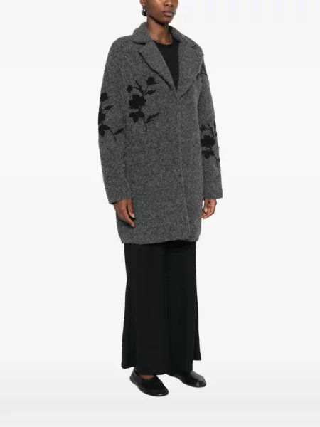 Palton Semicouture cu model floral gri
