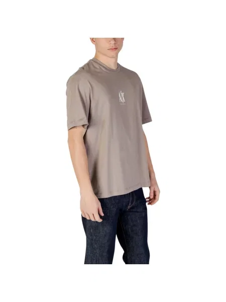 ARMANI EXCHANGE Póló sötét bézs / fehér barna