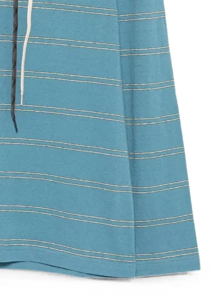 Tricou Craig Green cu dungi cu imagine din dantelă albastru