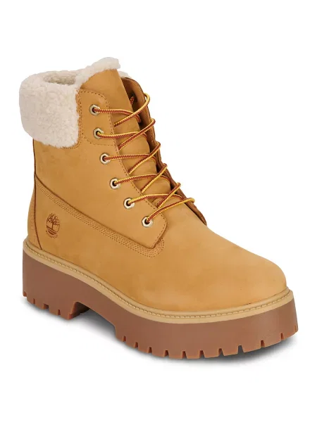 Impermeabil pantofi Timberland din nubuc cu platformă bej