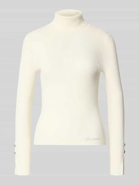 Sweter z dzianiny z mieszanka z golfem Guess