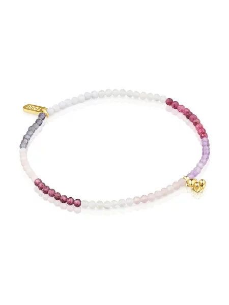 Zapestnica z naravnimi kamni Tous roza