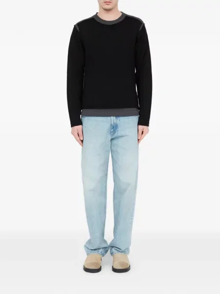 Pulover Mm6 Maison Margiela cu decolteu în U negru