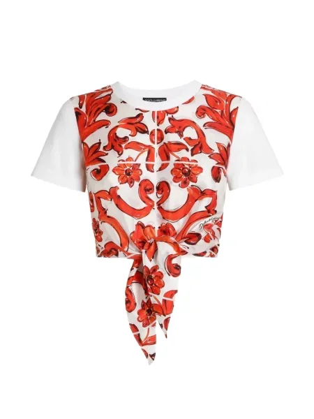 Tricou Dolce & Gabbana cu imagine din jerseu alb