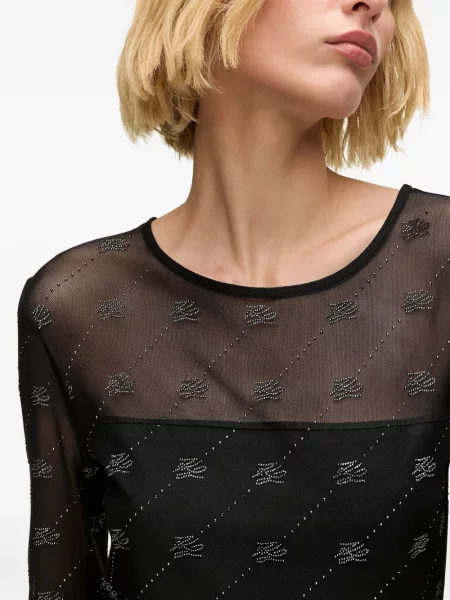 Top Karl Lagerfeld plasă negru