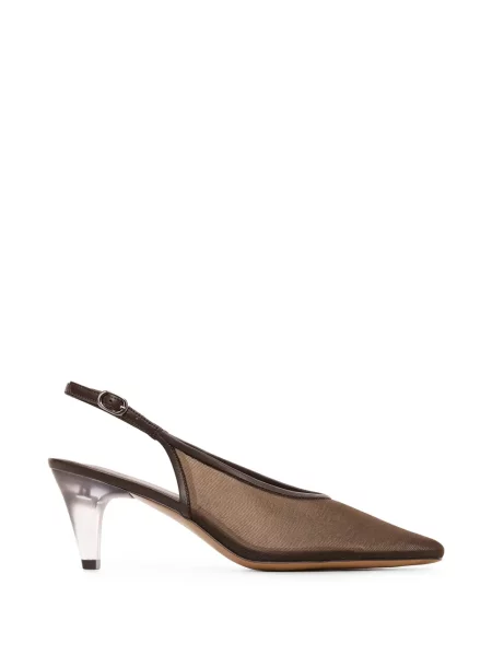 Pantofi cu toc 12 Storeez plasă slingback maro