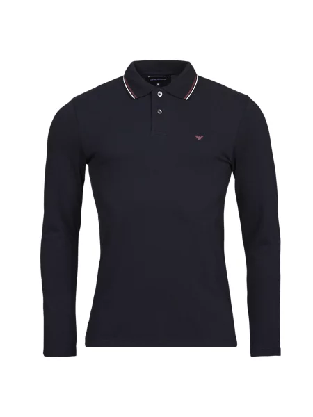 Polo majica Emporio Armani z dolgimi rokavi modra