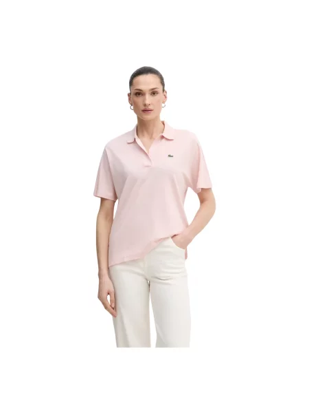 Koszulka polo Lacoste różowa