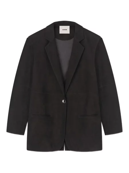 Marynarka áeron zamszowa jednorzędowa czarna